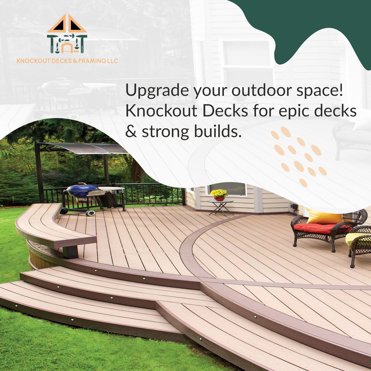 KAndframin4320's tweet image. 🌿✨ Transform your backyard into a stunning oasis with our custom deck designs and expert craftsmanship. Elevate your outdoor living experience today!

Call Us On +1 615-240-9574

#KnockoutDecks #OutdoorLiving #CustomDesigns #ExpertCraftsmanship #TransformYourSpace #DeckGoals