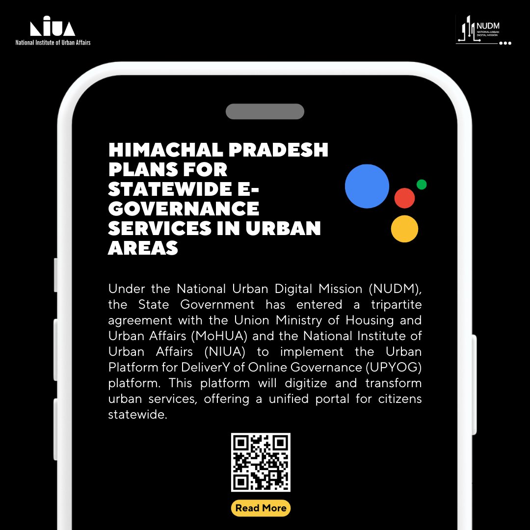National Urban Digital Mission-NIUA (@nudm_niua) on Twitter photo The <a href="/NUDM_NIUA/">National Urban Digital Mission-NIUA</a> with the state Govt. has launched the Online Building Permission System in Himachal Pradesh built on UPYOG platform on 03 March 2024 to digitise and transform urban services, offering a unified portal for citizens statewide.
Read More: egov.eletsonline.com/2024/03/himach⦠The <a href="/NUDM_NIUA/">National Urban Digital Mission-NIUA</a> with the state Govt. has launched the Online Building Permission System in Himachal Pradesh built on UPYOG platform on 03 March 2024 to digitise and transform urban services, offering a unified portal for citizens statewide.
Read More: egov.eletsonline.com/2024/03/himachā¦