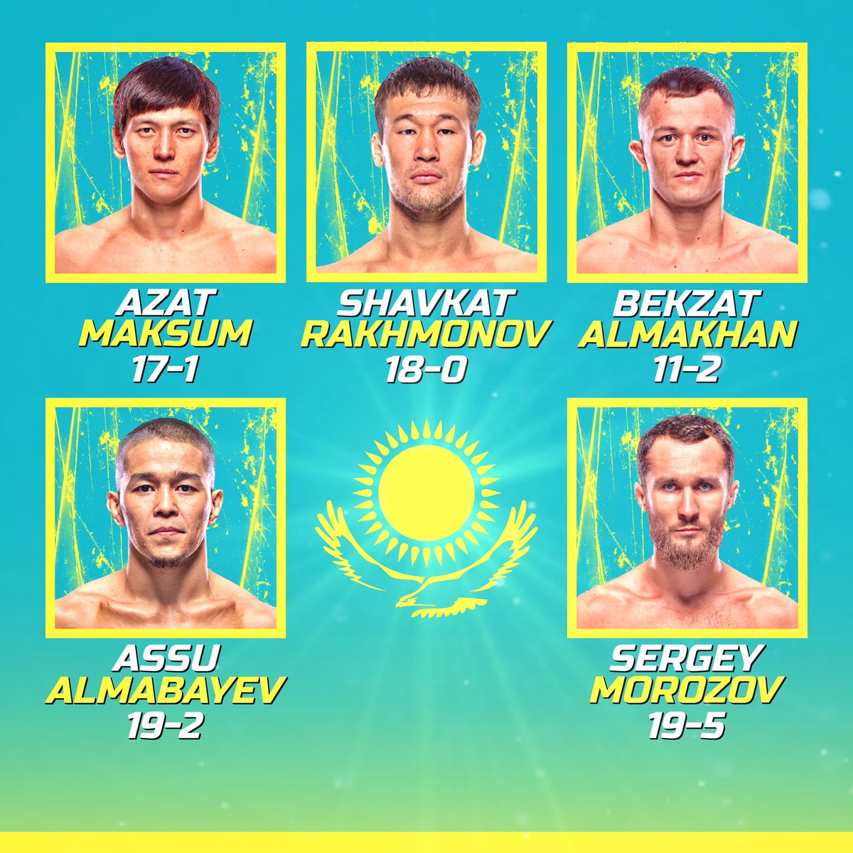 🇰🇿 Active UFC fighters from Kazakhstan. #UFC #Kazakhstan