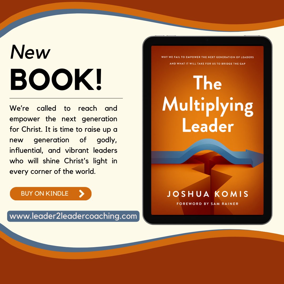 jkomis11's tweet photo. My book The Multiplying Leader is now available on Amazon! This is for every Christian leader who wants to answer God’s call to raise up leaders of the next generation. #leader2leader #christianleadership https://t.co/lJ7Wu6fctP