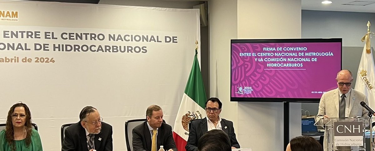 AndresBrugmann's tweet photo. Con el Convenio de Colaboración de la @CNH_MX
y el @CENAM_Mexico se destaca la importancia de la precisión y exactitud de los medidores de #proceso en la #seguridad y confiabilidad de las operaciones petroleras. https://t.co/oT2yWRtXvk
