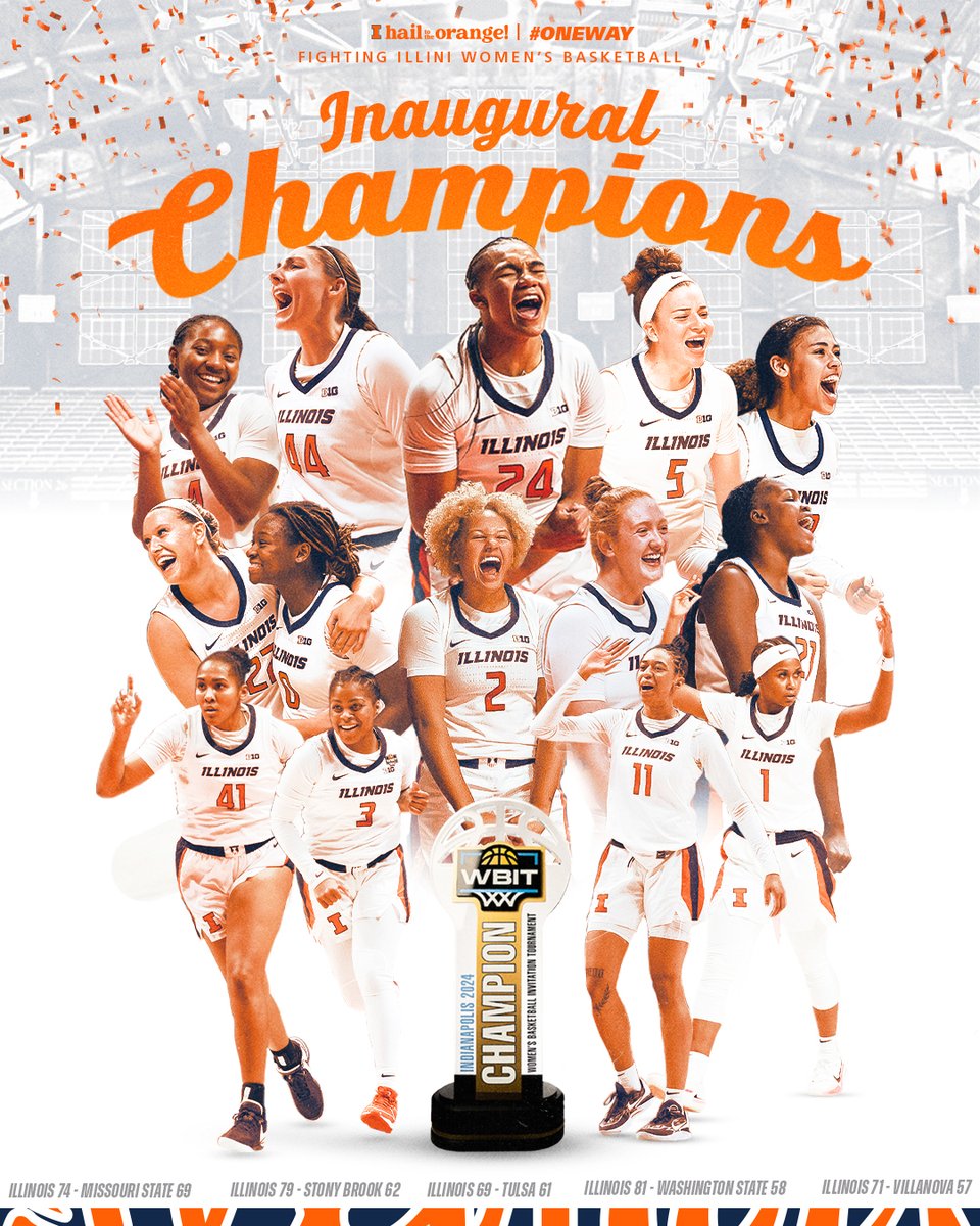 INAUGURAL @WBITWBB CHAMPS. #Illini | #HTTO | #OneWay