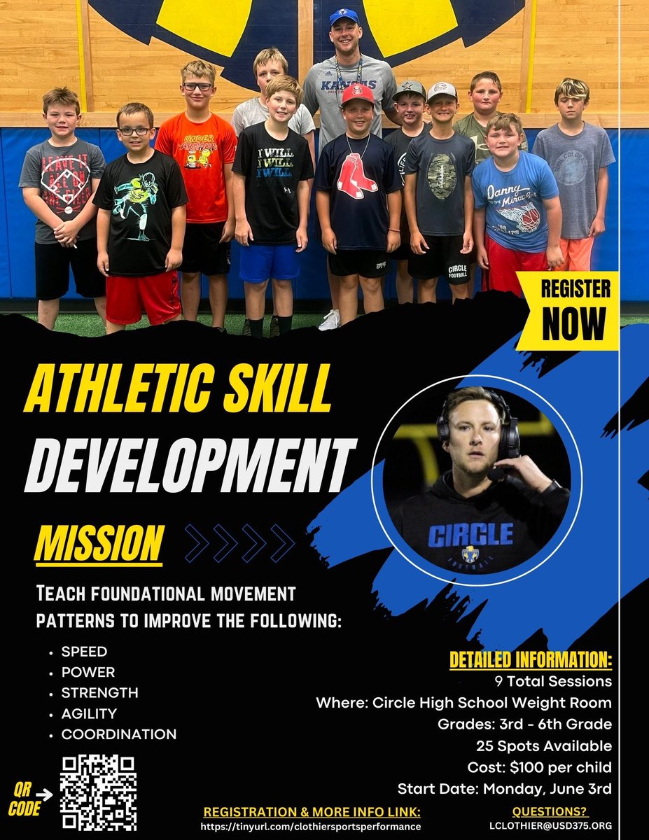 I’m excited to work with our youth for the 3rd summer &amp; continue to lay the foundation with their athletic skill development. If you're interested in signing your child up or would like more information, please follow the link: docs.google.com/forms/d/e/1FAI…