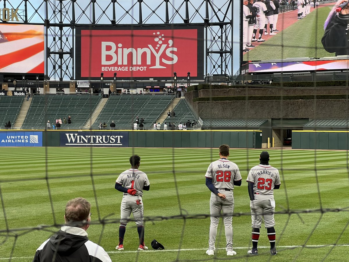 Had an awesome time as we checked Guaranteed Rate Field off of the list of parks we have visited. My youngest son made a new friend from the @whitesox. Even though we were there to see our beloved @Braves, it was cool to see the White Sox first W of 2024. Next stop, @WrigleyBlog