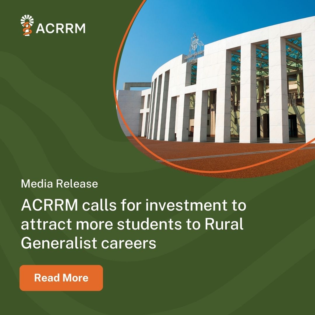 ACRRM is calling on the government to invest in attracting students to become Rural Generalists. Why? Because all Australians deserve excellent healthcare, close to home. Read more: bit.ly/4cWDPoj #FederalBudget #AusPol #RuralGeneralist #GeneralPractice #PrimaryCare
