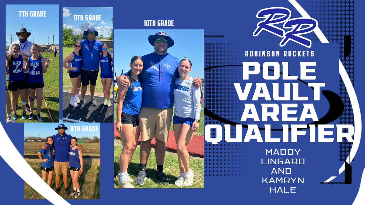 What a Day for Maddy and Kamryn. Area Qualifiers  in Girls Pole Vault. It has been a fun ride since 7th grade with these two. Fun to coach.  I need a new uniform.  <a href="/robinsonisd/">Robinson ISD</a>   <a href="/RocketAthletic/">Robinson Rocket's Athletic Booster Club</a>  <a href="/risdHS/">Robinson High School</a>  #RNQ