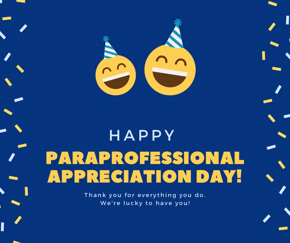 We love our paraprofessionals so much, they got the day off today! We appreciate them today and everyday!