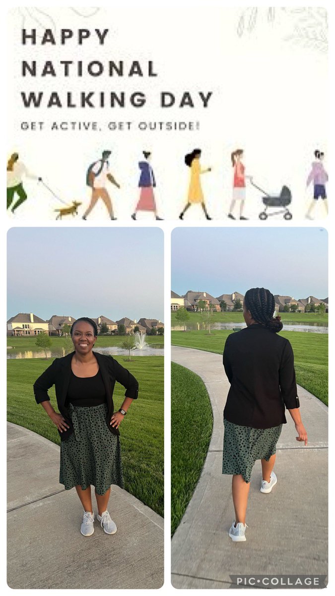 Happy National Walking Day. Walking is a free activity that helps you reset after a long day, find peace, and improve your heart health.  A trick to walking after a long day is to leave your walking shoes by your entry door. #Nationalwalkingday #noexcuses