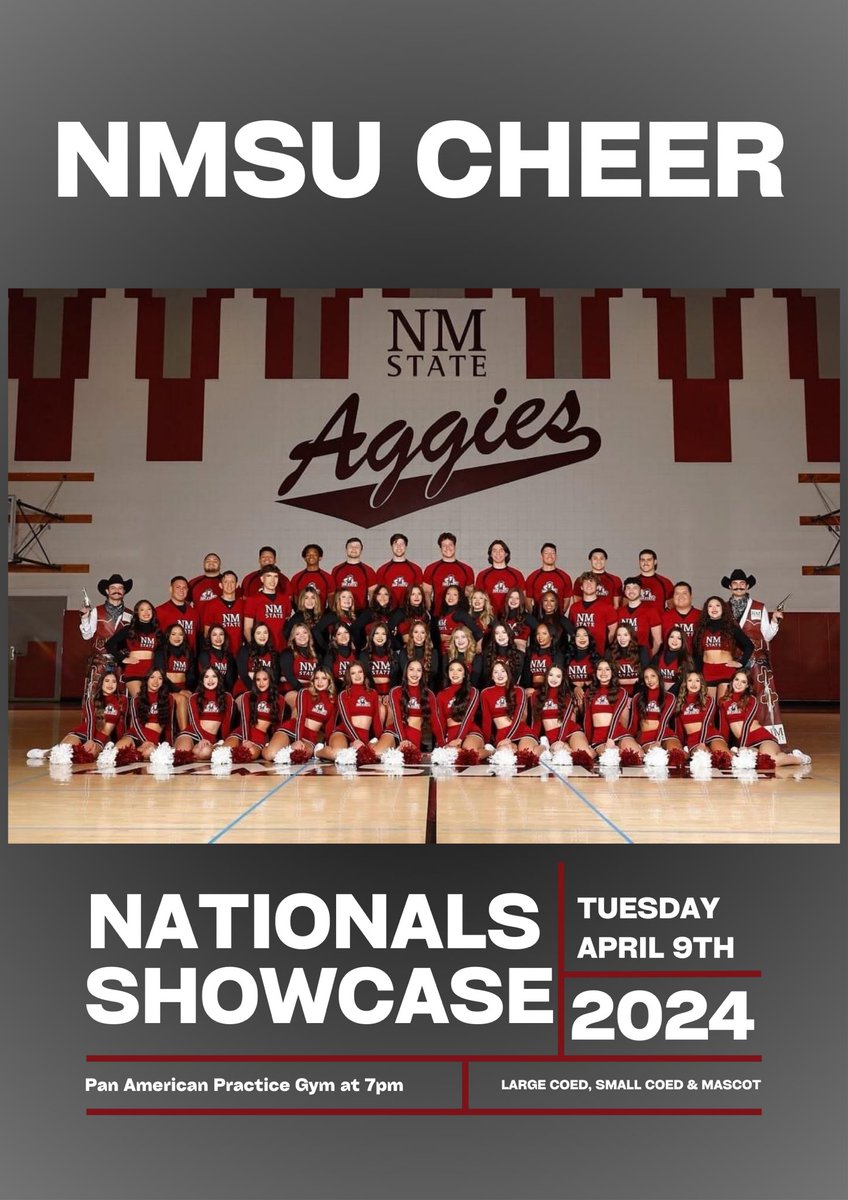Join us for our NCA Nationals Showcase on Tuesday, April 9th, 2024 at 7pm. Can’t wait to see you there! 😎