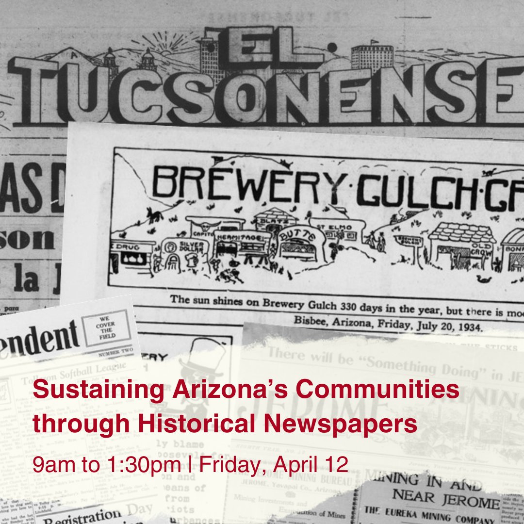 We're excited to have many guest speakers at our historical newspapers symposium including Shelly C. Lowe (Navajo), Chair, National Endowment for the Humanities. April 12, 9am to 1:30pm bit.ly/43McUHh@phc_az @UAZHistory @StateLibAZ @NEHgov @ChronAmLOC #ChronAm @librarycongress