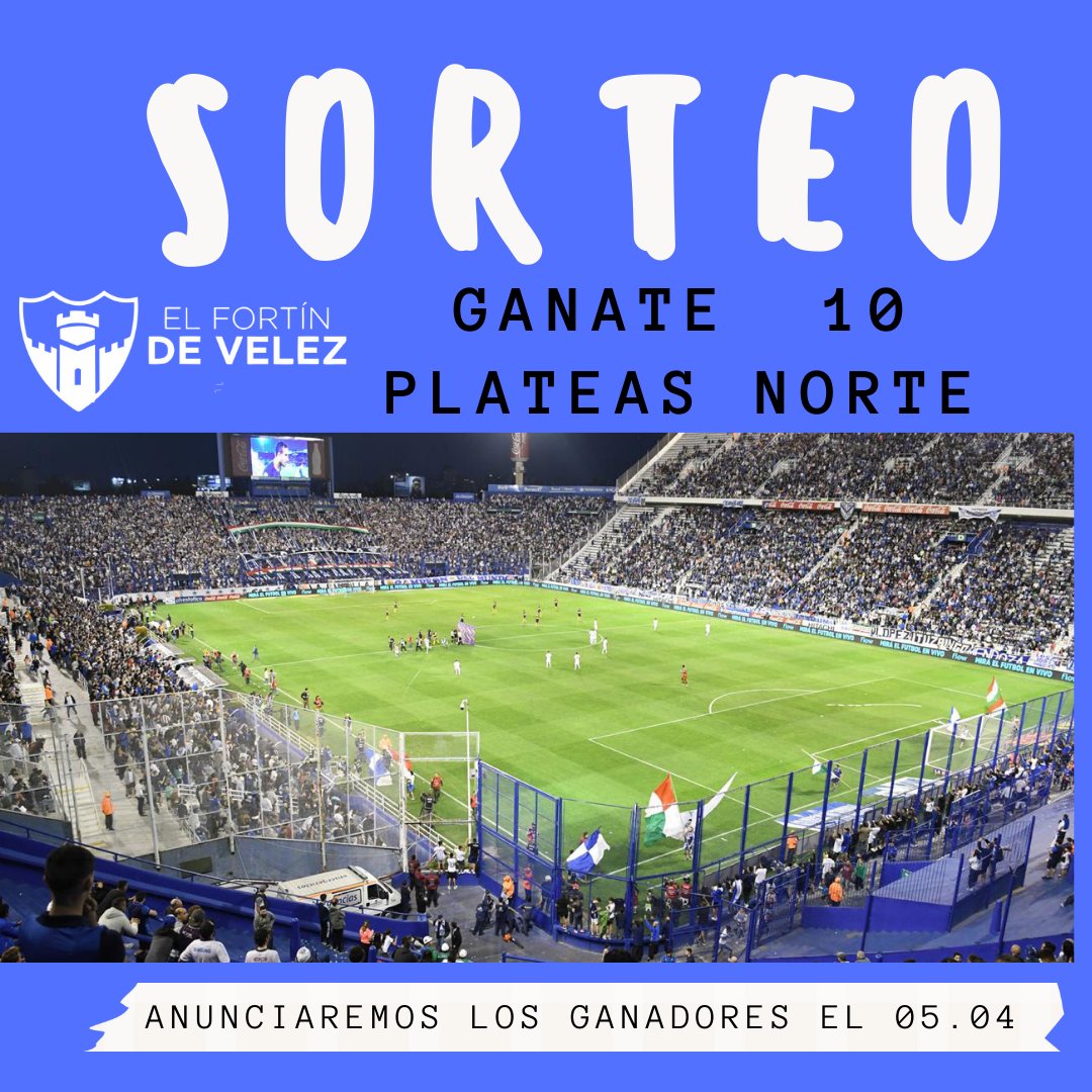 ElFortindeVelez's tweet photo. 🏟️Por que el viernes tenemos que reventar la cancha vs. 🐞
🔥 Sale Sorteo ‼️
🎟️ Tenemos 🔟 entradas para 5⃣ pares de ganadores.

✅ ¿Cómo participar?
👉🏼  Dale RT y ❤️ a este posteo.
📲 Entre todos nuestros seguidores de nuestro canal de YouTube: https://t.co/iw4i03q6CC estarán los ganadores.
🗣️ ¡Corré la Bola! 🥳 que sea una fiesta.

⚽ #JuegaVelez