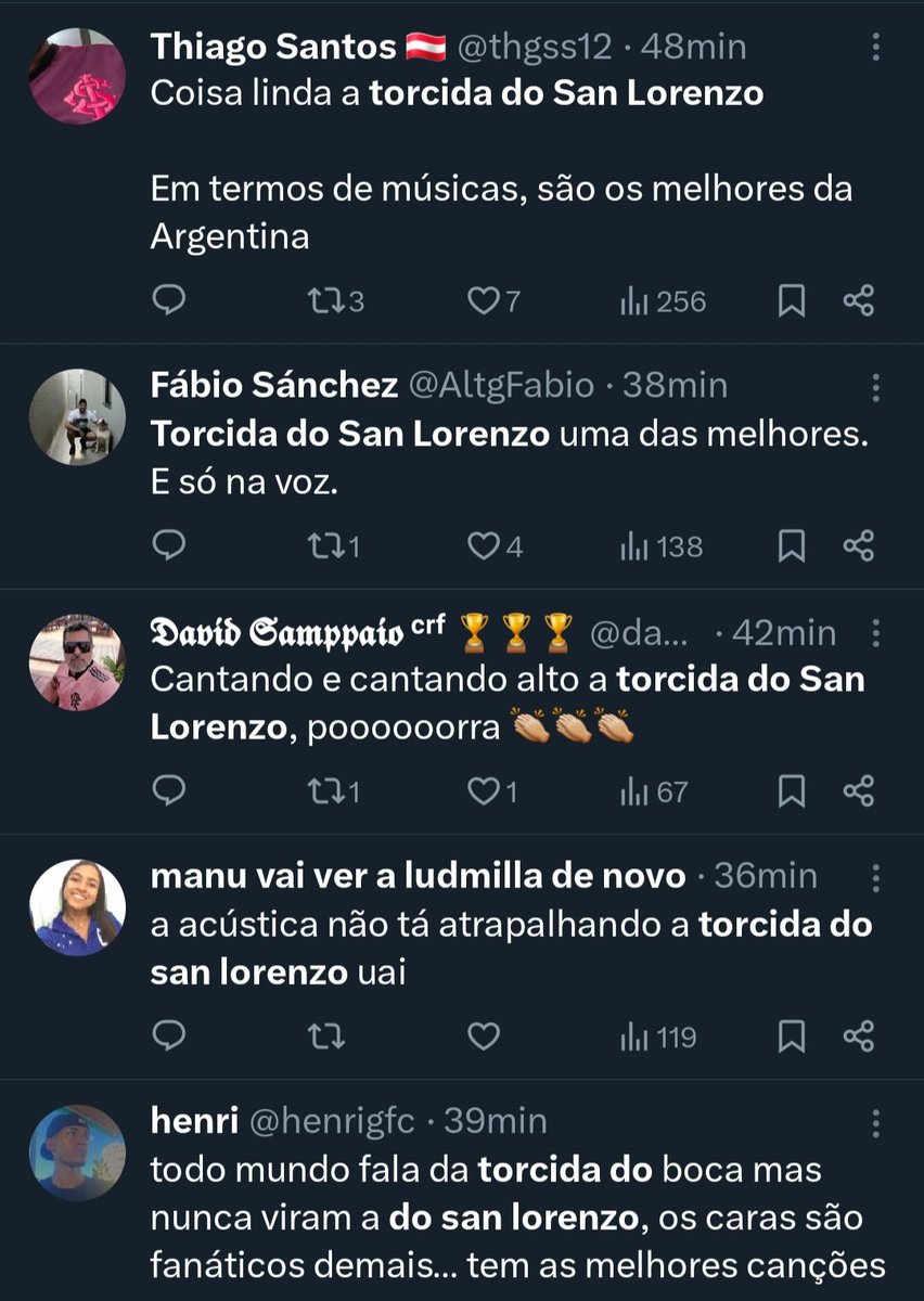 Lo lindo de enfrentar a clubes brasileños es ver como se rinden a los pies de la hinchada de San Lorenzo. Cortita y al pie.