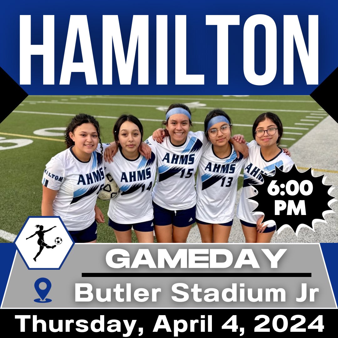 Announcement: LADY HUSKIES SOCCER GAMEDAY. 🗓 April 4, 2024 (Thursday) ⌚️ 6:00 PM 📍 BUTLER Stadium Jr @HISDAthletics @HISDCentral @HoustonISD @MrsAguasTweets @MrsAgnew18 @petecarter3 @JobsonMath @BluiettLucretia @TeamHISD