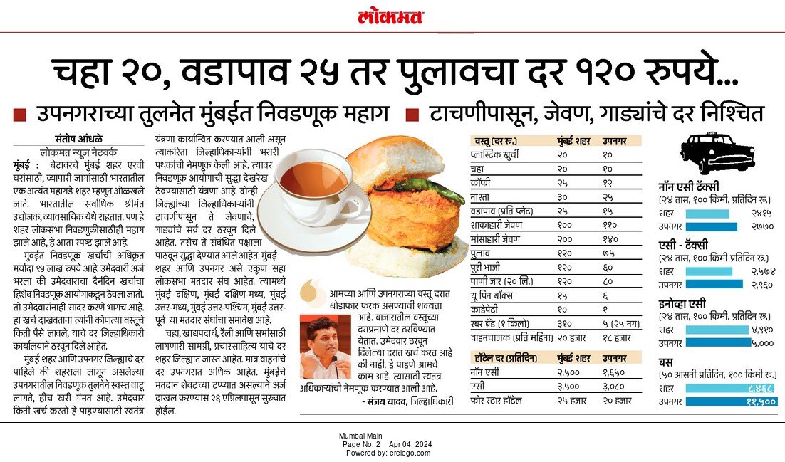 Elections are more expensive in cities than in suburbs. The Election Commission has fixed the rates, issued rate card.Expenditure limit up to 95 lakhs in elections @ashish_jadhao @aviuv @ss_suryawanshi