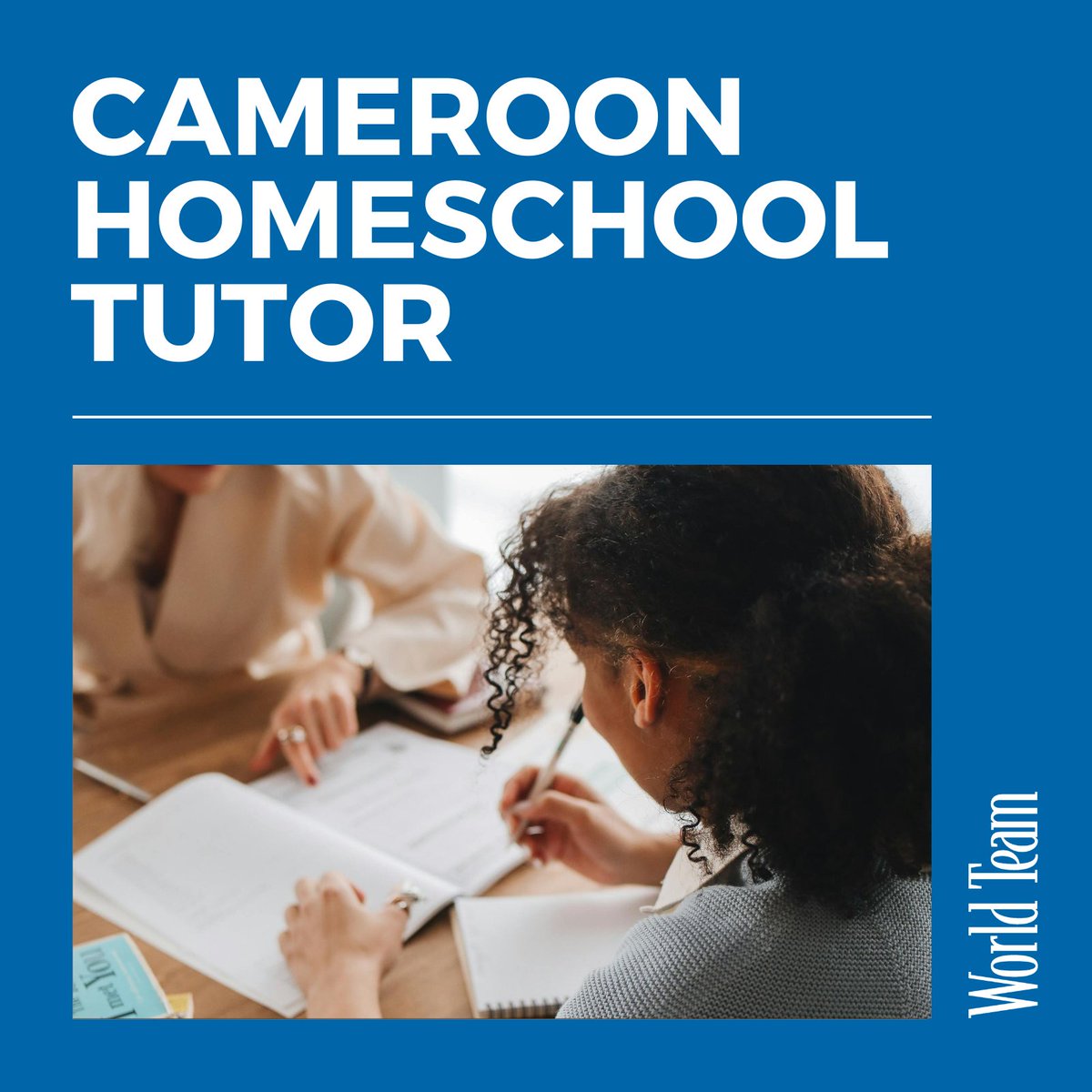 World Team Cameroon has a need for a homeschool tutor! Learn more about the position and how you can be a blessing to a family in Cameroon: loom.ly/dpGQu6A