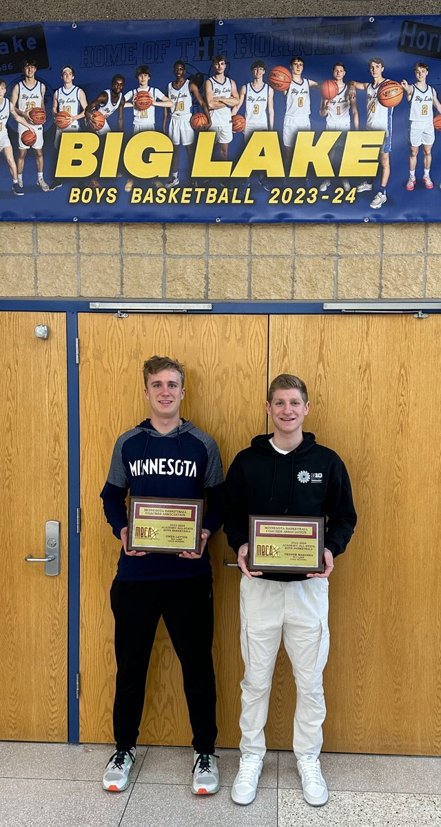 Congrats to Owen Layton &amp; <a href="/trevormaruska/">Trevor Maruska</a> for being named to the <a href="/MN_BCA/">MN BB Coaches Assoc</a> Academic All-State Team. Both are excellent players &amp; students which was evident in how they played. Their input was invaluable whenever we would talk strategy, it was like having 2 coaches on the floor.
