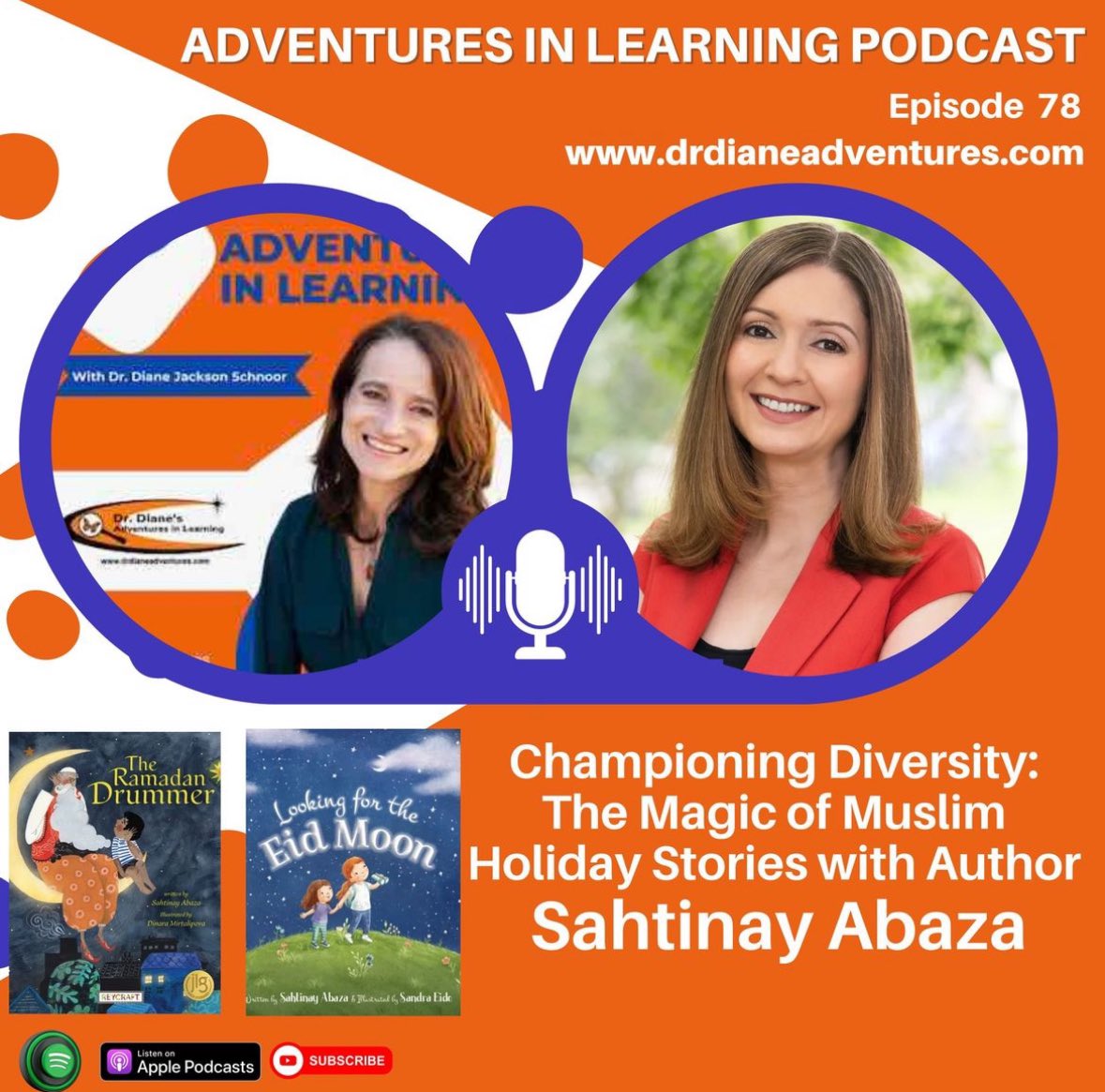 Had a wonderful time talking books with Dr. Diane’s Adventures in Learning podcast 🥰📚 For full interview podcasts.apple.com/us/podcast/dr-… #ramadanbooks #eidbooks #diversereads #diversebooks #ArabAmericanHeritageMonth