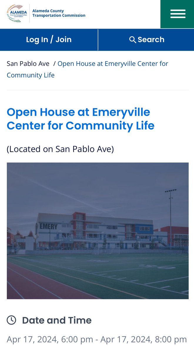 The @AlamedaCTC will be hosting a community meeting at the Emeryville Center of Community Life on Wed., April 17 from 6-8 pm to provide info and answer questions on the ambitious bike and bus lane project along San Pablo Ave. They’ve also provided a Questionnaire and community…