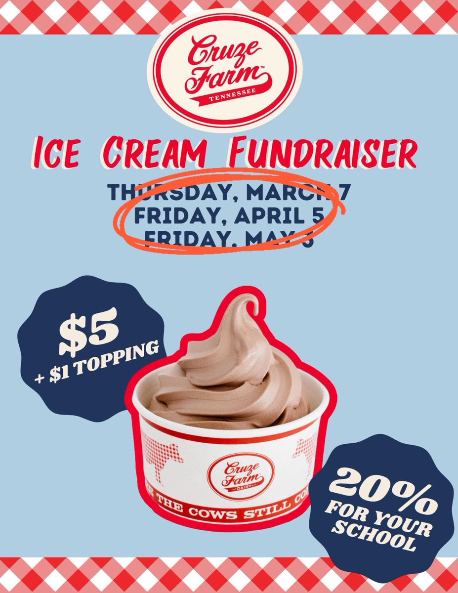 🍦😋
Cruze Farm will be selling their delicious ice cream during lunch this coming FRIDAY! Be sure to have your student stop by between 11:45 to 2:00. Enjoy!
<a href="/HallsHighTN/">Halls High School</a>