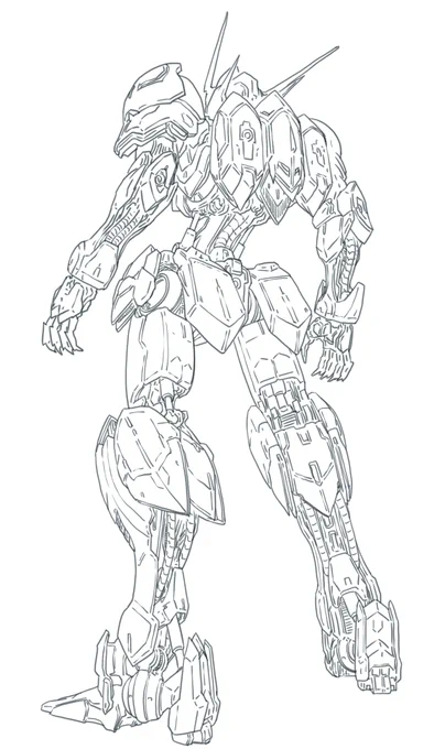これは以前描いたバルバトスとこれを元にもう少し細かく描こうとしたけど腕と背中描いて飽きた時の絵です 