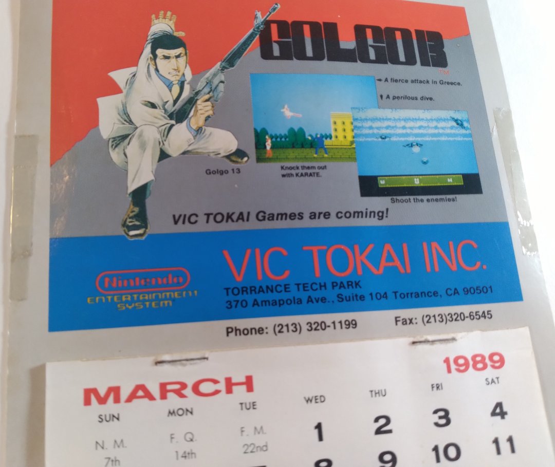 NESGamerGirl's tweet image. Super Rare Golgo 13 NES promo 1989 calendar from Vic Tokai
#Golgo13 #Nintendo #VicTokai