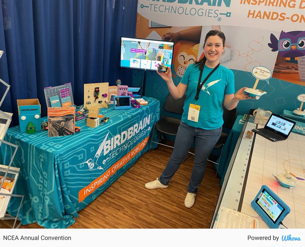 There is still time to check out @birdbraintech #NCEA2024 Ask about the loan program! Great company and Pittsburgh based. #NCEA2024 @NCEATALK via Whova event app whova.com/whova-event-ap…