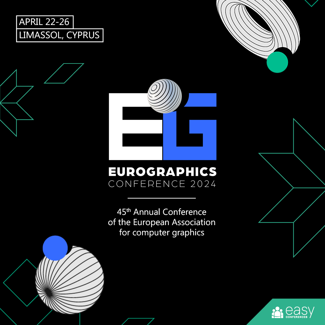 [Partner] Join us for the 45th Annual #Eurographics2024 Conference, April 22-26, 2024 in Limassol, Cyprus. Explore cutting-edge research, workshops, & networking opportunities. Register now 👉 eg2024.cyens.org.cy @CYENSCoE @EurographicsC @CyUniTech @UCYOfficial @easy_conf