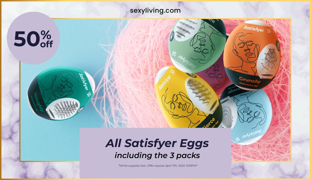 For a limited time only, all Satisfyer Eggs are 50% off🥚! #sexpositive #sexy #pleasure #adulttoys #erotic #ecommerce #dropshipping #b2b #shopify #onlinestore #relationships #promo