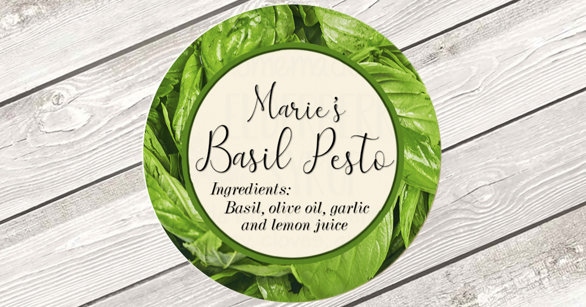 Basil pesto labels are personalized for all of your custom food projects, whether you are canning herbs, pepper sauce, vanilla, or jams these labels are a must. Get yours today! etsy.me/3xwoMB9 #canninglabels #kitchengiftlabels #vanillalabels