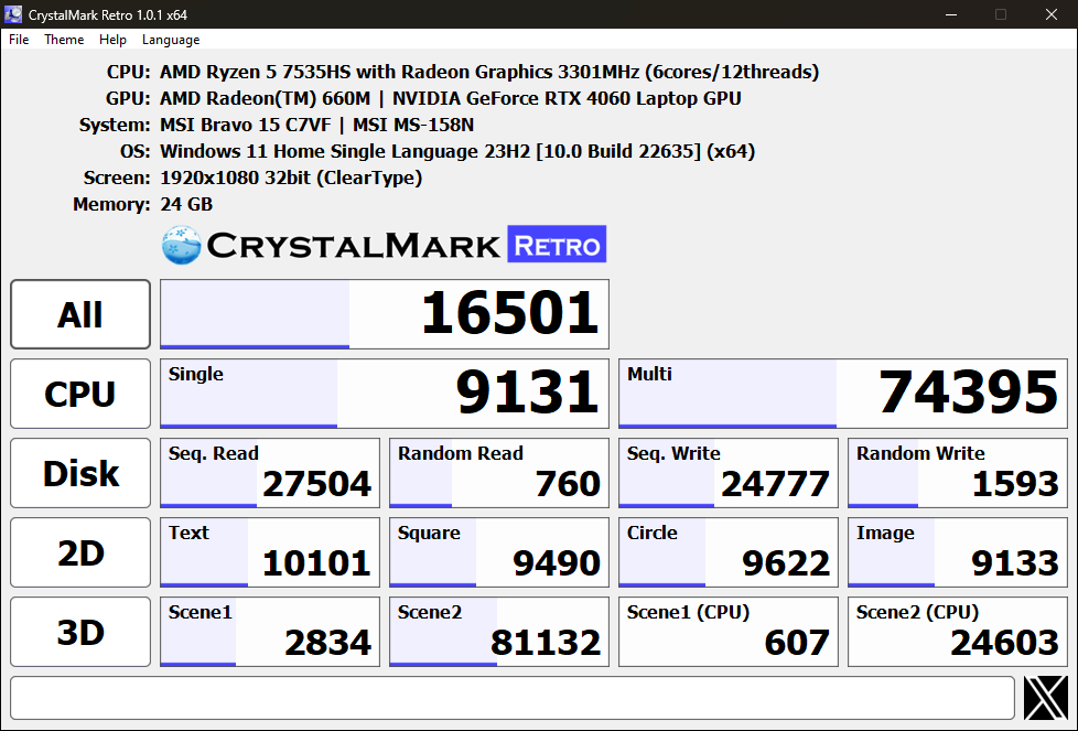 stockyards__'s tweet photo. CrystalMark Retro 1.0.1
Total: 16501
Single: 9131
Multi: 74395

 https://t.co/ktzHF2TNcR #CrystalMarkRetro https://t.co/KGLXHmhxHE