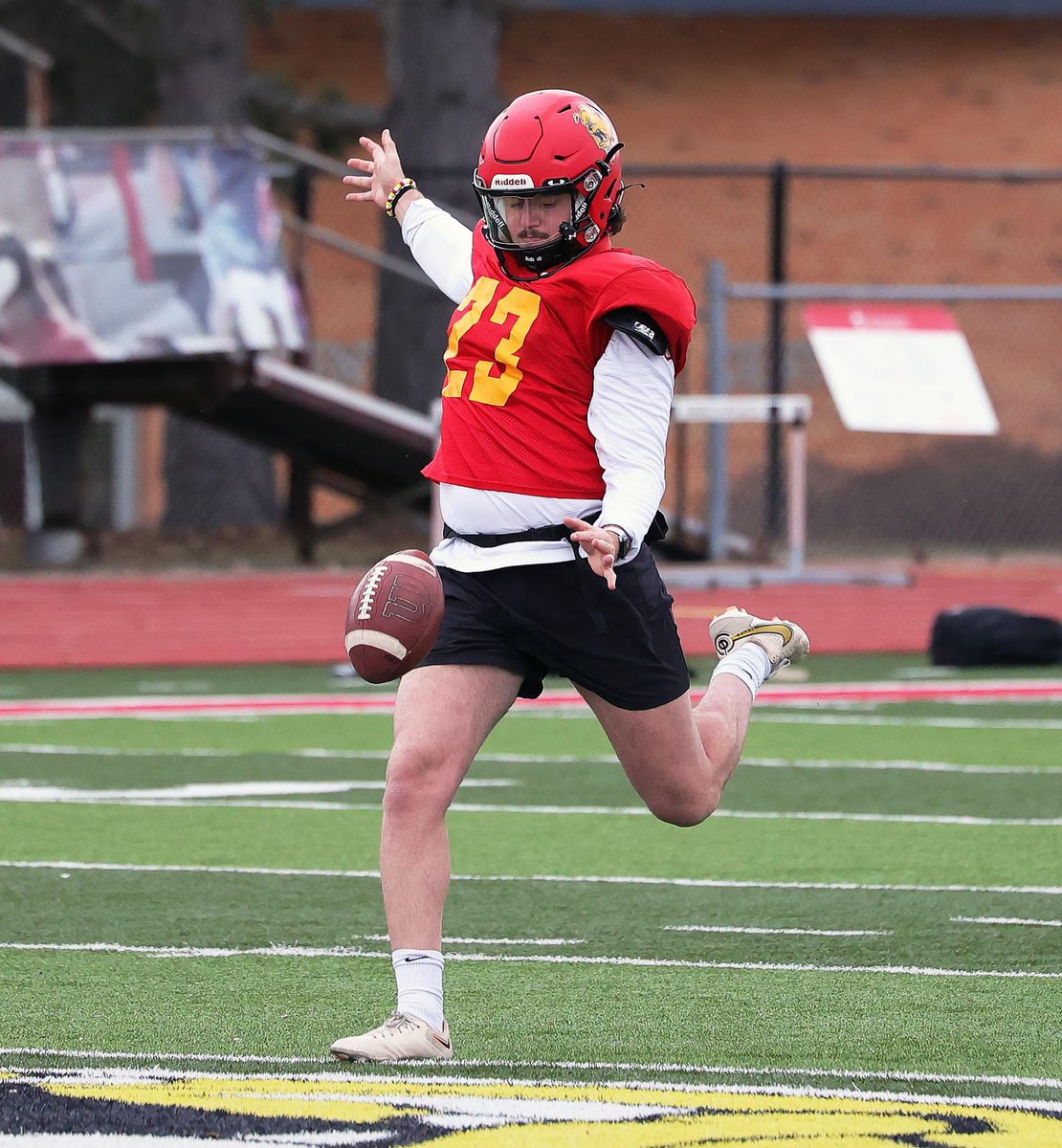 Back practicing with my boys. Best feeling in the world. Week 0 is on the ⏰! @FerrisFootball