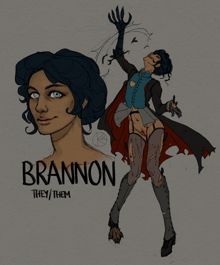 We made it!! 😭💖💖 This is the result of "Let's make a (Bloodborne) OC"! Brannon,  a rogue and rapscallion! Thank you everyone who contributed! I had fun!! 

I wanted to do something  mid-transformation, which is where the raven comes in! 🔥 Can you guess their affiliation? 👀