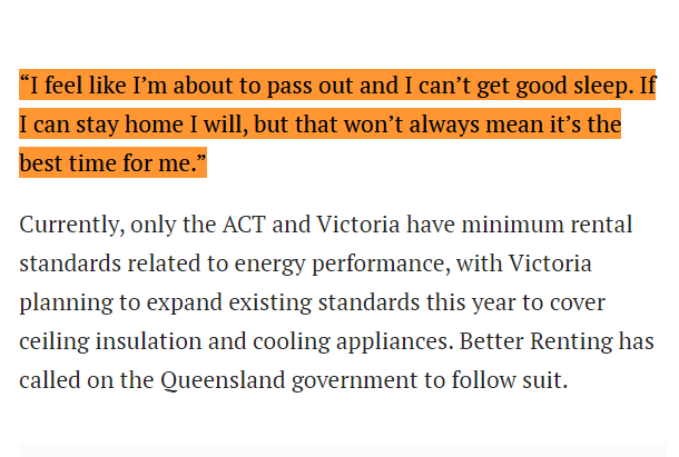 hope @MickdeBrenni is losing as much sleep over stories like this (and the many more in @SwelteringCity's Summer Survey and our Cruel Summers report!) as his constituent renters are in these substandard, unbearably hot homes brisbanetimes.com.au/property/news/…