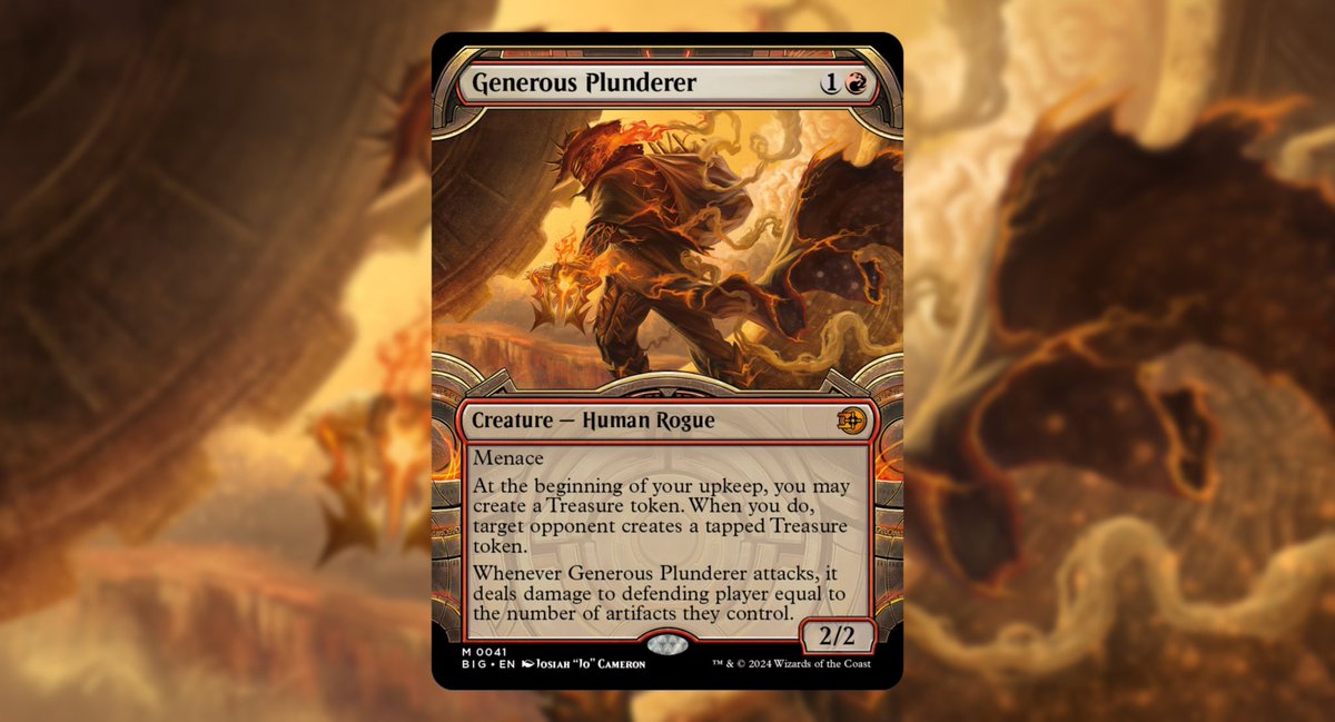 So excited to show off the art of my first Mythic! Generous Plunderer for The Big Score of #MTGThunder! I hope y’all like it as much as I did painting it! Many thanks to AD Aliana Rood for the awesome assignment! And thanks again to Vic Ochoa for bringing me on for OTJ🔥🤠