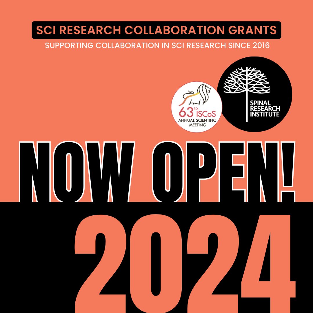 SCI Research Collaboration Grants are now open! If you’re an #SCI researcher or clinician planning on attending #ISCoS2024, this grant could help you get there. Grow professionally, garner fresh ideas, and collaborate with other researchers! thesri.org/collaboration-…