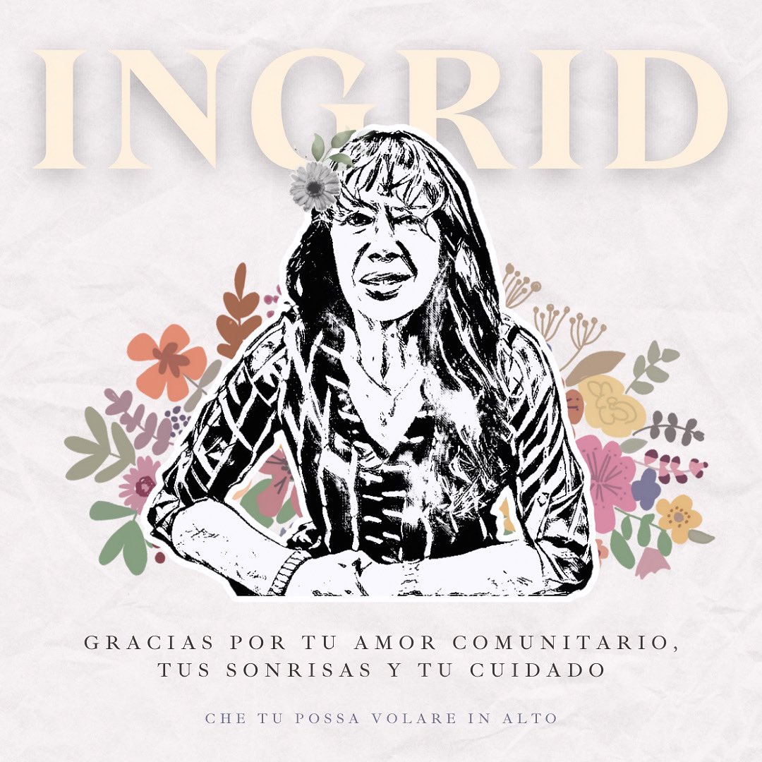 Con tristeza en nuestros corazones, nos despedimos de la madre Ingrid de Bogotá. Una mujer trans llena de amor comunitario, sus sonrisas, abrazos compasivos y elegantes dichos italianos serán recordados con cariño. Descansa en paz, querida madre Ingrid. 🖤