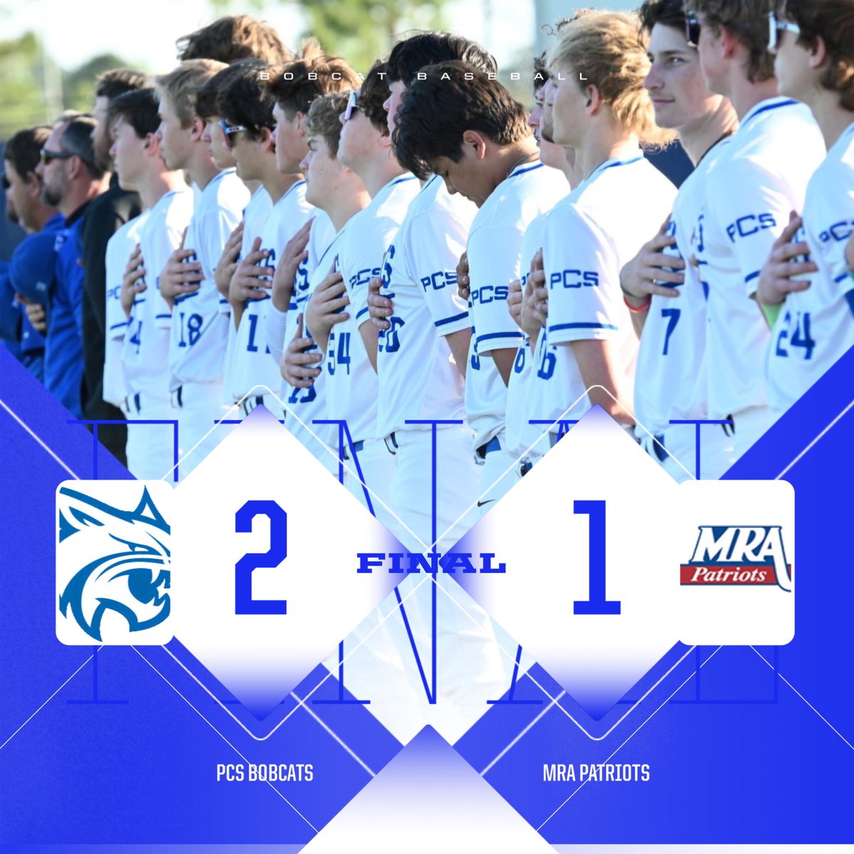 PCS_Sports's tweet photo. 𝐆𝐚𝐦𝐞 𝐰𝐨𝐧.

The Bobcats go on the road and defeat MRA 2-1 and take Game 1 of the 3-game series! Bankston Walters goes the distance for the complete game win! PCS improves to 14-3 (3-1). #TeamPCS https://t.co/zbaMtJvpPS