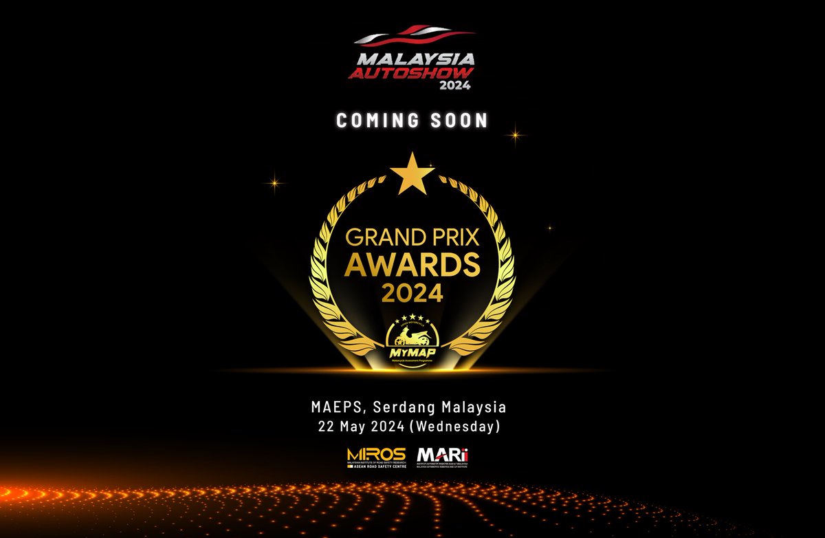 The 2024 MyMAP Grand Prix Awards are slated to take place during the Malaysia Autoshow 2024. We're extending invitations to potential partners to collaborate with us in ensuring the success of this event. Get in touch with us today via email at mymap@miros.gov.my