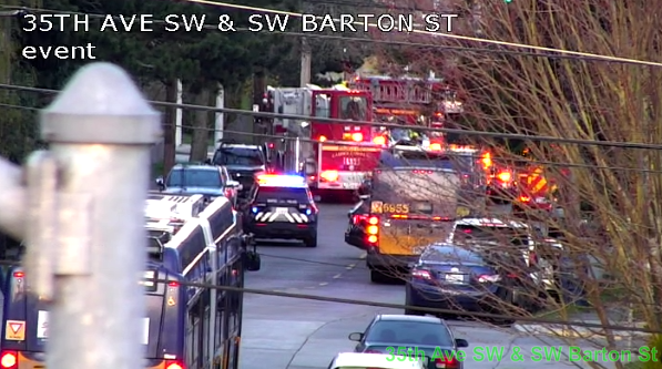 Collision on SW Barton St at 31st Ave SW blocking all EB & WB lanes. Use alternate routes.