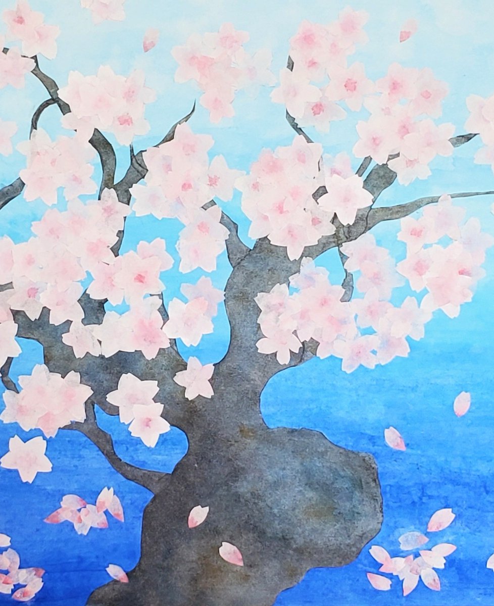 #桜　　#春　　#絵画　　#日本画
#画家　　#cherryblossom
#flowerpainting    
#japanesepainting    #絵のある暮らし