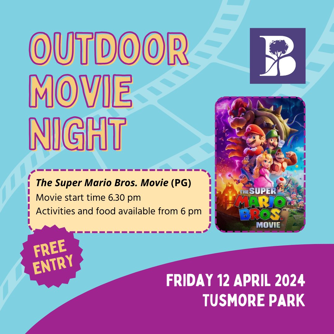Join us on TOMORROW for a free outdoor screening of The Super Mario Bros. Movie! Wahoo!🍄🏰 BYO picnic rugs, blankets and low chairs from 6 pm, with screening to commence from approx 6.30 pm. Food and drinks will be available for purchase on the night.