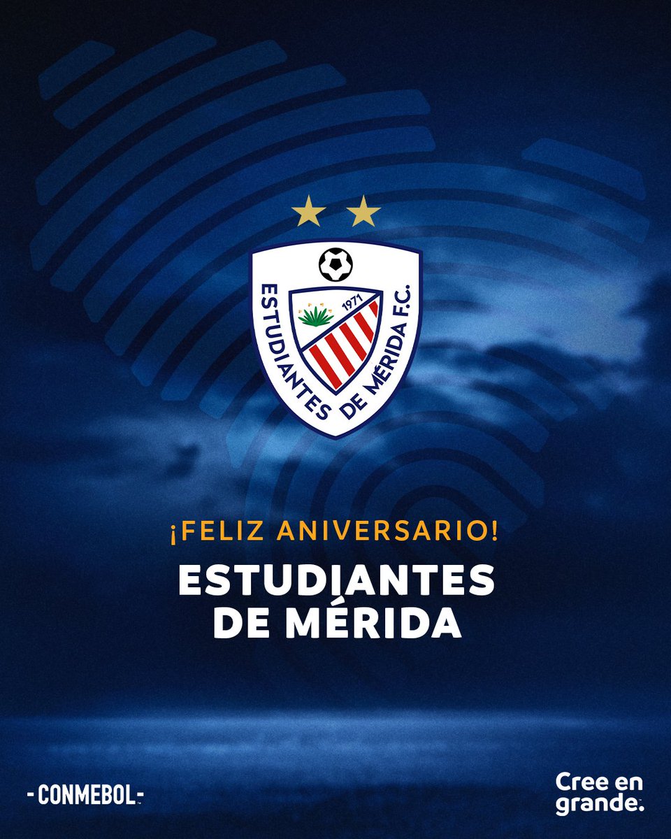 ¡Feliz cumpleaños, @EstudiantesMEFC! 🥳🇻🇪

#CreeEnGrande | #AniversarioCONMEBOL