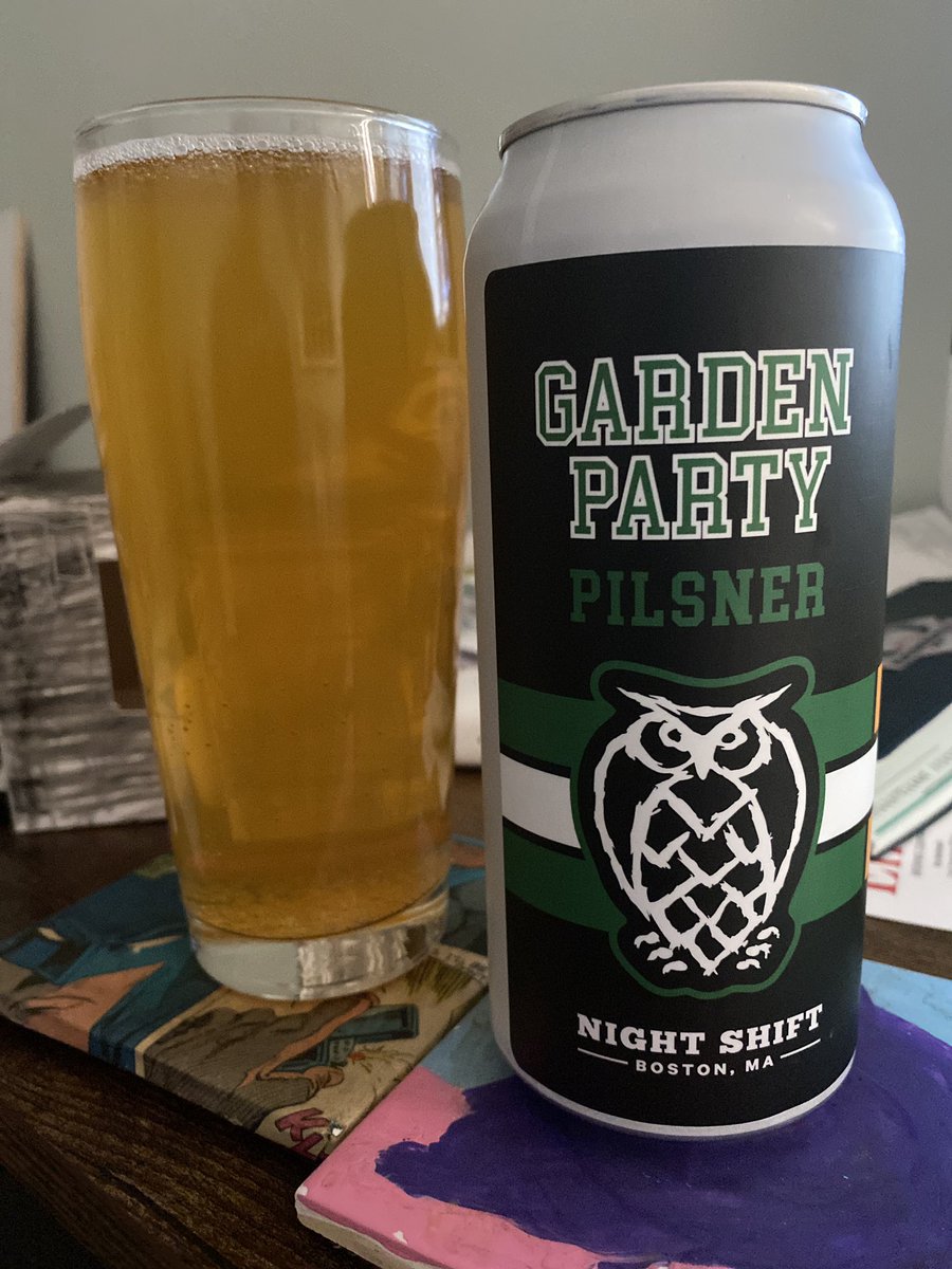 Beer of the night: Garden Party Pilsner by @NightShiftBeer - good pilz, smooth sipper, tastes even better after a Celtics W