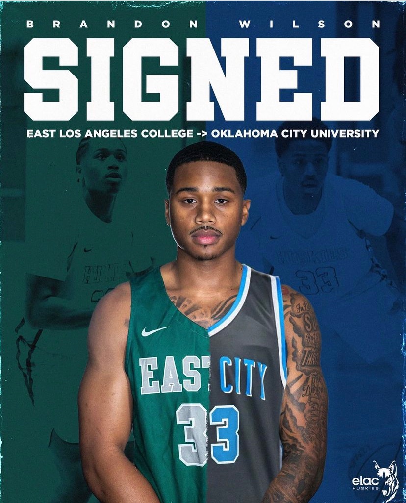 East Los Angeles College G/F Brandon Wilson has signed w @ocustars!! #GoHuskies🏀🏀🏀🏀 @sgnlthelgthoops @JUCOShowcase @AthleticsELAC @BeachCityHoops @JUCOadvocate @EastLACollege @laccd