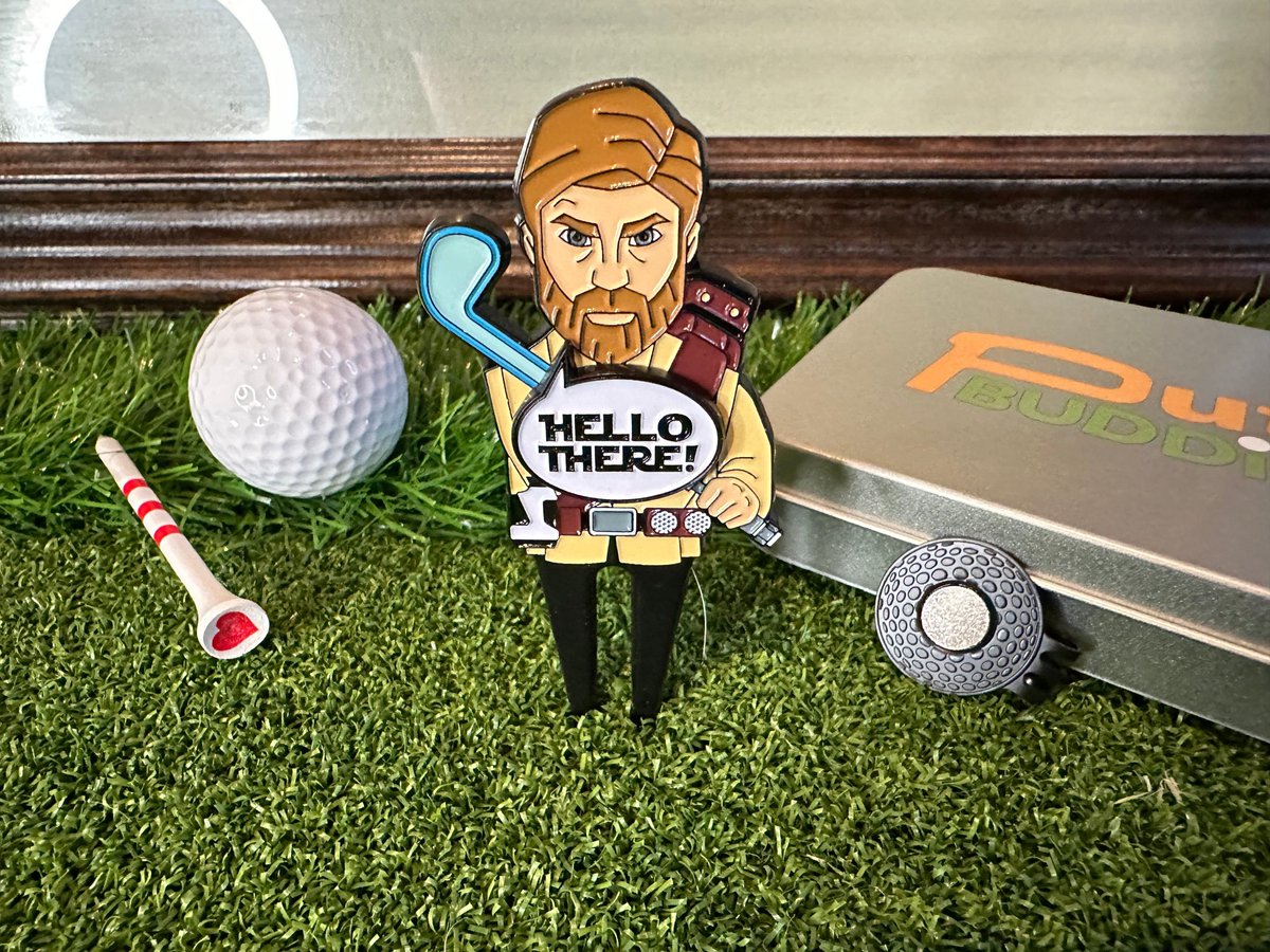 ⛳Take your golf game to a galaxy far, far away with the Hole-In-Wan Kenobi Golf Divot Tool! Comes with a magnetic “Hello There” Ball Marker. 💥⛳ Order now buff.ly/3SEpXHA #MasterTheGreen! #JediGolfer #golf #golfer #golfgift #golfaccessories