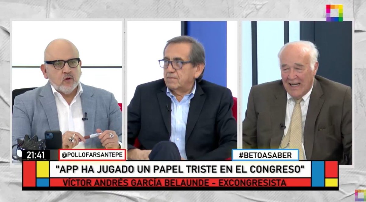 #BetoASaber | Víctor Andrés García Belaúnde: APP ha jugado un papel triste en el Congreso. 🔴 En vivo: bit.ly/3TIceOQ