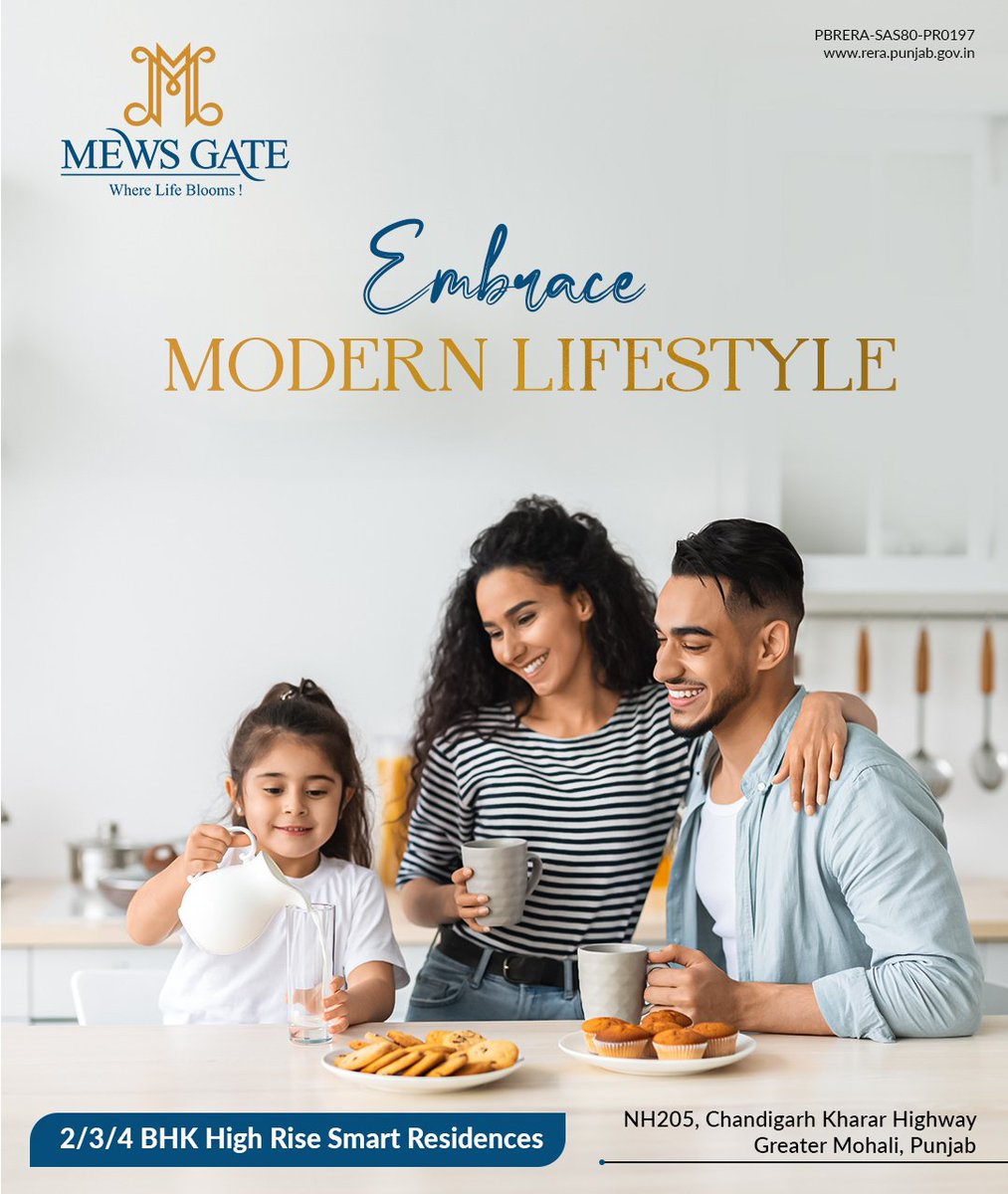 Welcome to Mews Gate, where every corner exudes the essence of contemporary living. 🏠2/3/4 BHK High-Rise Smart Residences 📍NH 205, Chandigarh Kharar Highway Greater Mohali, Punjab ↘️ Call us at 90695-90695 #MewsGate #SmartResidences #Mohali #Kharar #CityLiving