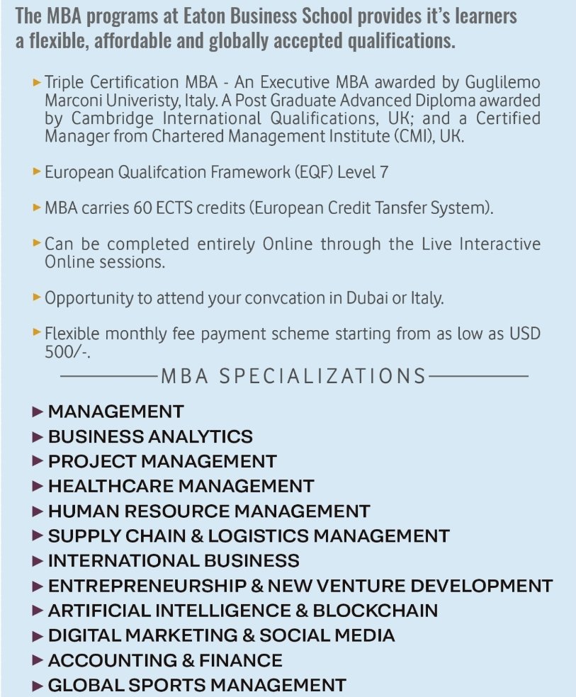 Are you considering an MBA? Here is something to think about, An affordable globally recognised MBA from Eaton Business school.