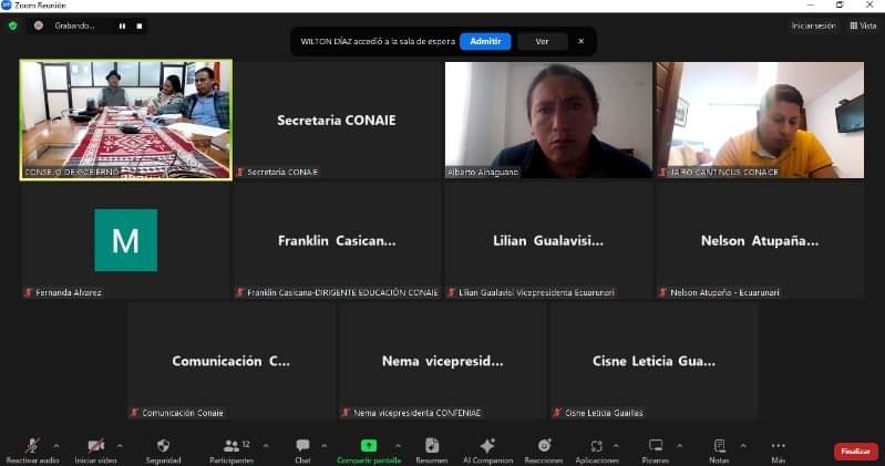 AinaguanoAlbert's tweet photo. La @ecuarunari_ofic conjuntamente, #Confinaie ,#Conaice y la @CONAIE_Ecuador,en el Consejo Político (presencial y virtual),donde se analizó la coyuntura política nacional y la socialización de la postura del Movimiento Indígena del Ecuador por el #NO en la #ConsultaPopular2024. https://t.co/IiiujOT1kC