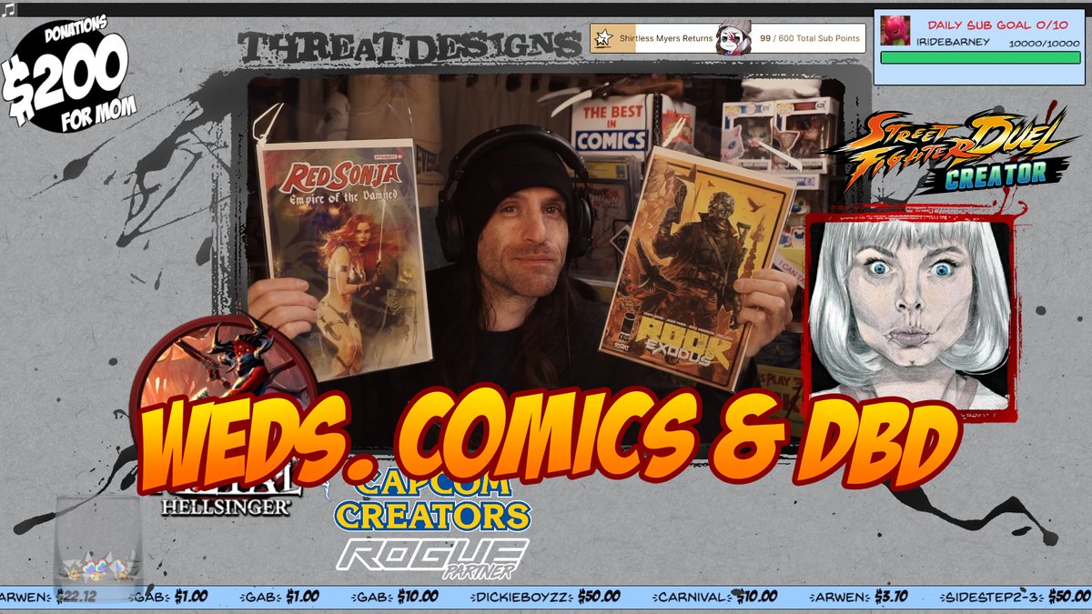 Bret "The Threat" (@threatdesigns) on Twitter photo LIVE NOW: Weds. Comics & DBD: Twitch.tv/ThreatDesigns
#comics #dbd #deadbydaylight #ThreatDesigns <a href="/share_stream/">Stream Share</a> <a href="/TwitchReTweets/">TwitchReTweets (Fan page)</a> <a href="/TwitchSharing/">Sharing Your Stream!</a> LIVE NOW: Weds. Comics & DBD: Twitch.tv/ThreatDesigns
#comics #dbd #deadbydaylight #ThreatDesigns <a href="/share_stream/">Stream Share</a> <a href="/TwitchReTweets/">TwitchReTweets (Fan page)</a> <a href="/TwitchSharing/">Sharing Your Stream!</a>